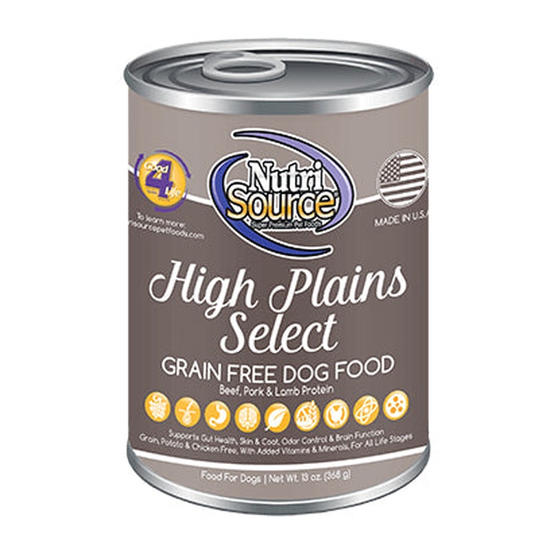 NutriSource High Plains Select Canned Wet Dog Food 13oz