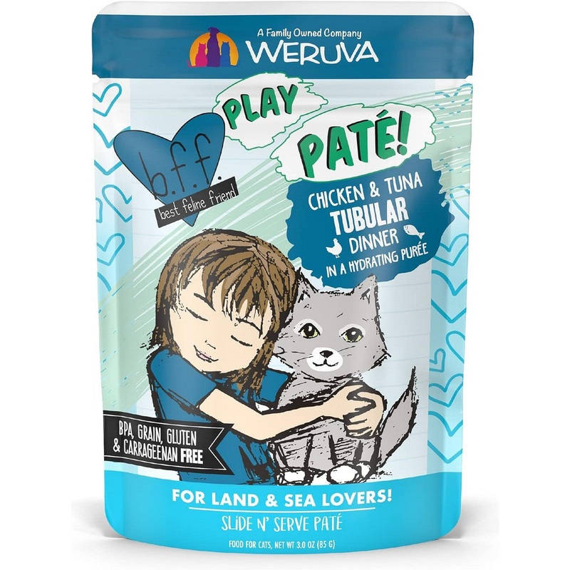 BFF Play Pate Wet Cat Food - Chicken & Tuna Tubular Dinner - 3oz Can