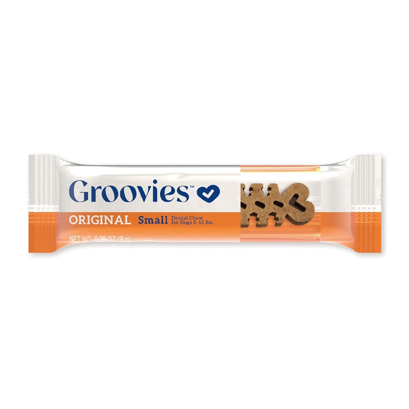 Groovies Dog Dental Chew Small Each - For Dogs 5-15 lb