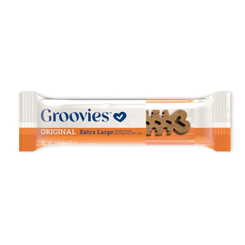 Groovies Dog Dental Chew X-Large Each - For Dogs 50-100+ lb