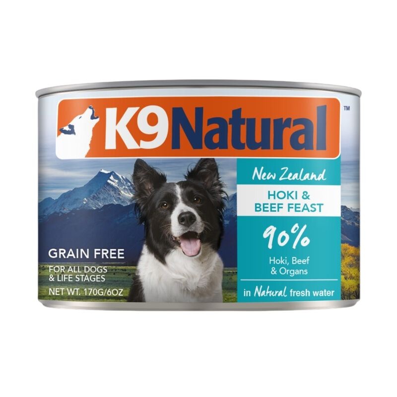 K9 Natural Hoki & Beef Feast Canned Dog Food 6oz