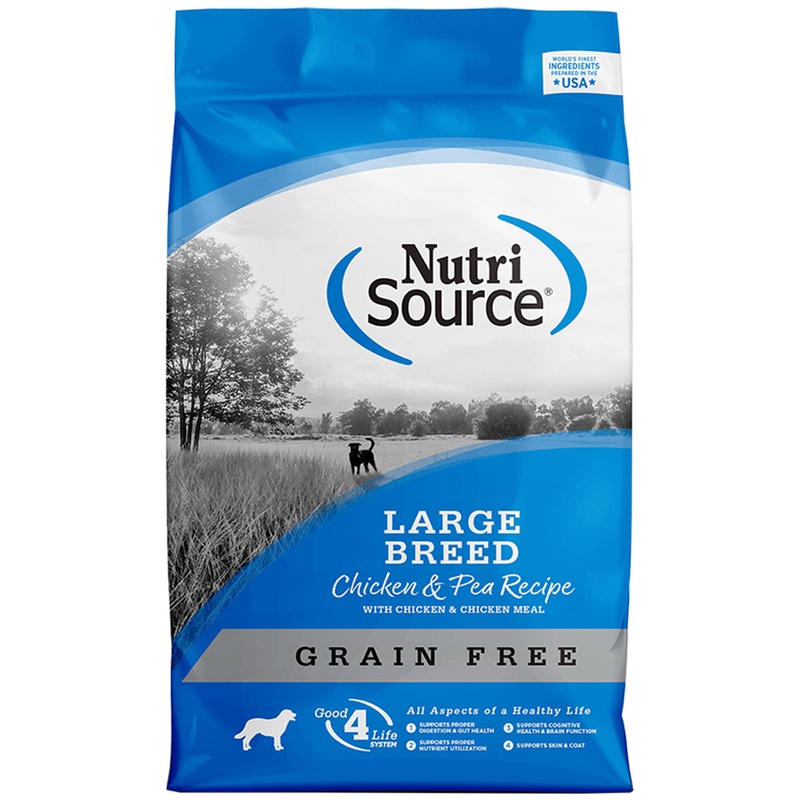 NutriSource Grain Free Large Breed Chicken Pea Formula Dog Food 26lb Bag