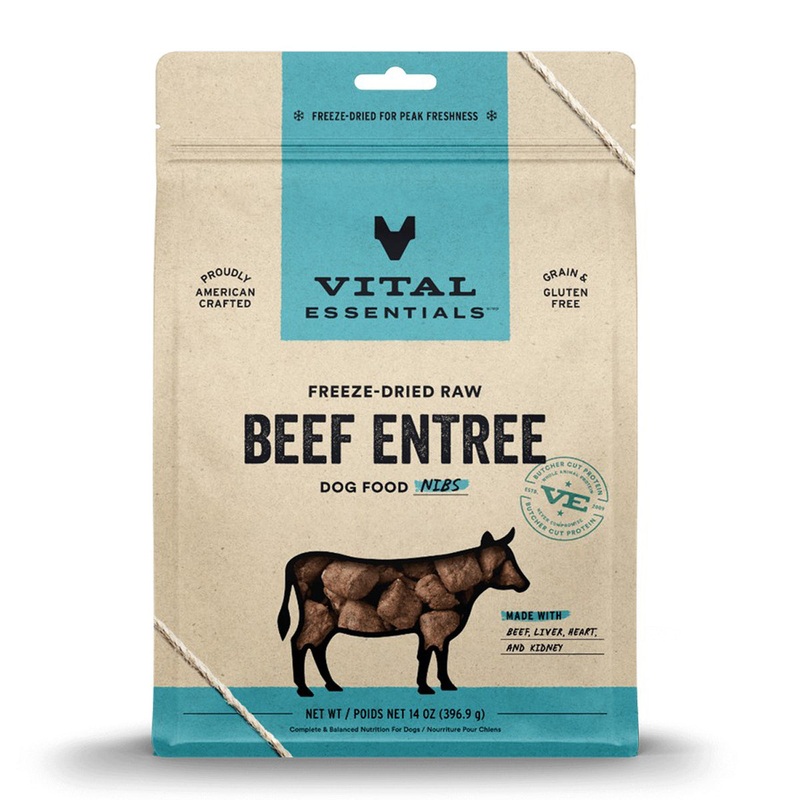 Vital Essentials Freeze-Dried Raw Beef Entree Dog Food Nibs 14oz