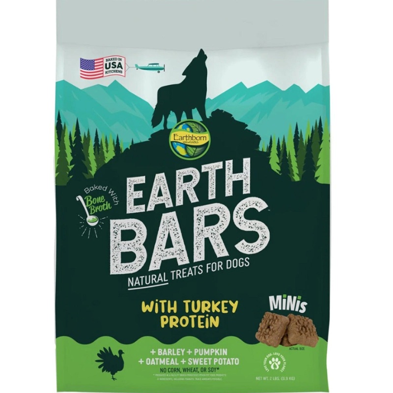 Earthborn Holistic Earth Bars Turkey Mini's Dog Treats 2lb