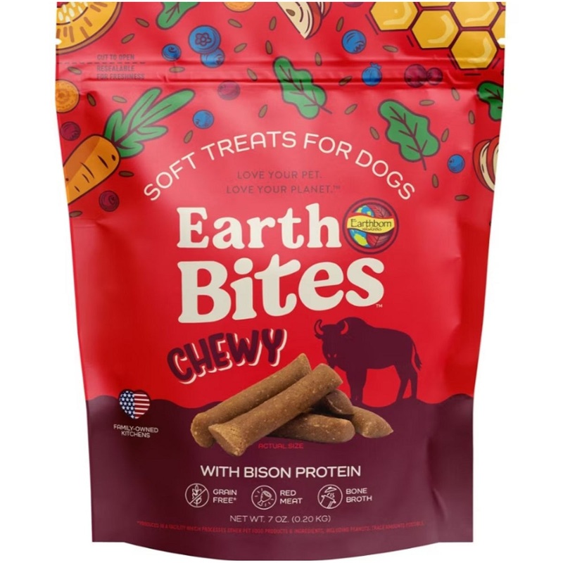 Earthborn Holistic EarthBites Chewy Grain-Free Bison Bites Dog Treats 7oz