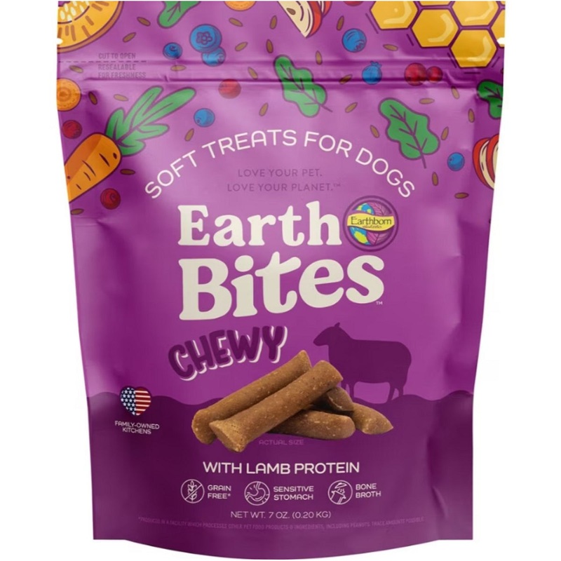 Earthborn Holistic EarthBites Chewy Grain-Free Lamb Bites Dog Treats 7oz