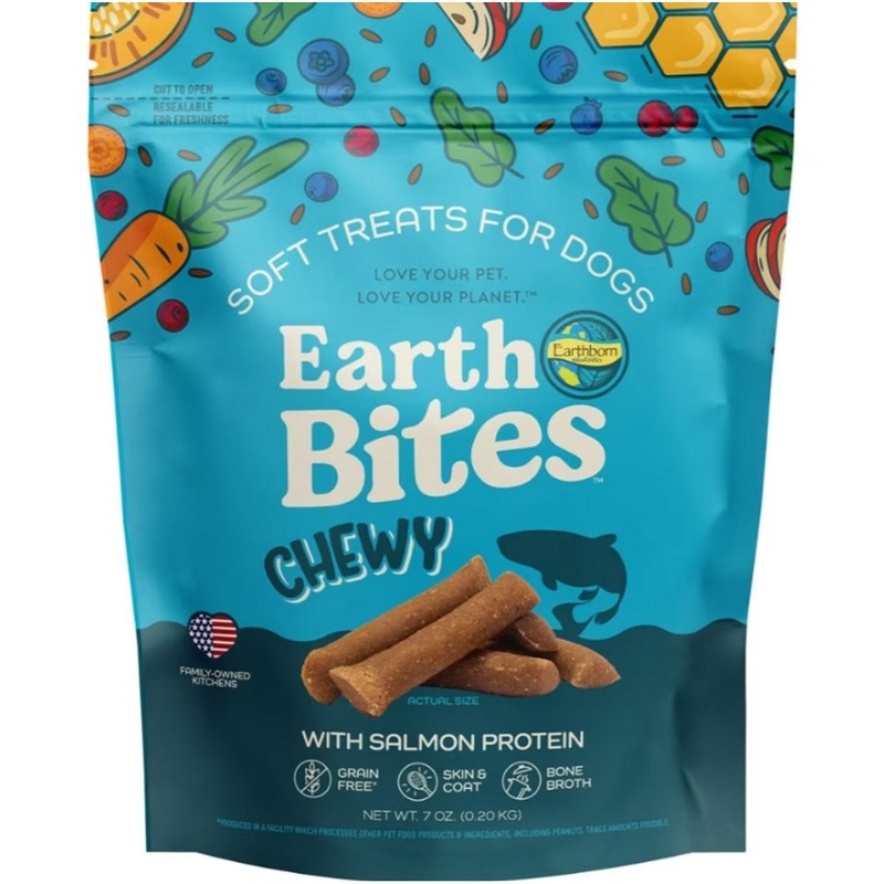 Earthborn Holistic EarthBites Chewy Grain-Free Salmon Bites Dog Treats 7oz