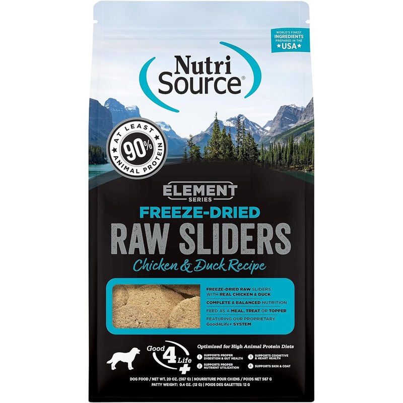 NutriSource Element Series Freeze-Dried Chicken Duck Raw Sliders for Dogs 20oz