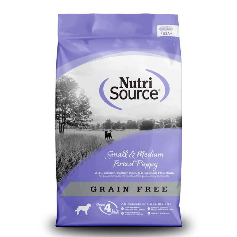 NutriSource Grain Free Small & Medium Breed Puppy Dry Dog Food 26lb Bag