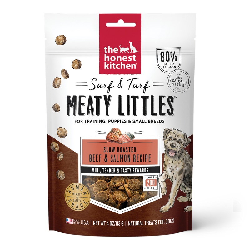 The Honest Kitchen Surf & Turf Meaty Littles Dog Treats - Beef & Salmon - 4oz Pouch