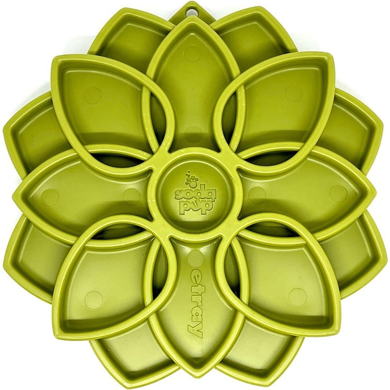 SodaPup Mandala eTray Durable Slow Feeder Tray Green