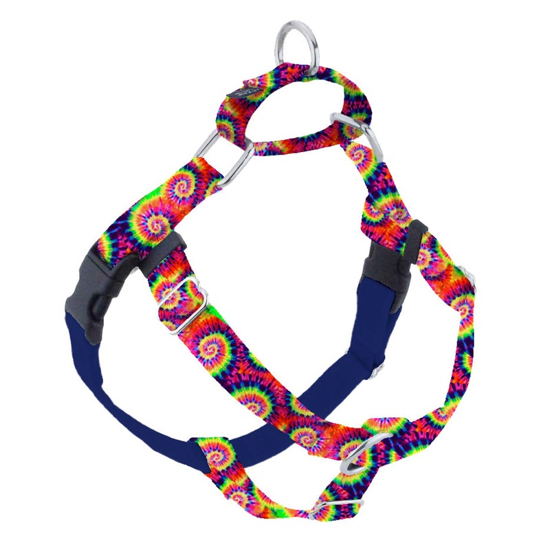2 Hounds Design Freedom No-Pull Dog Harness - Medium 1" x 24-28" - Classic Tie-Dye