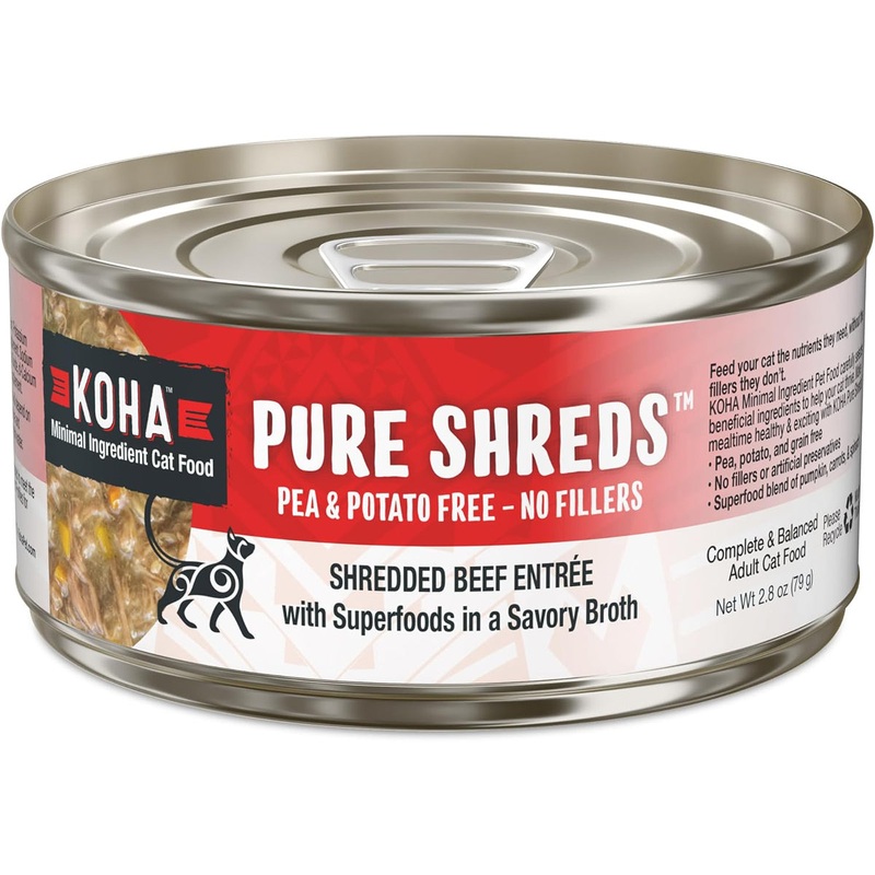 Koha Grain Free Pure Shreds Wet Cat Food - Shredded Beef - 2.8oz Can