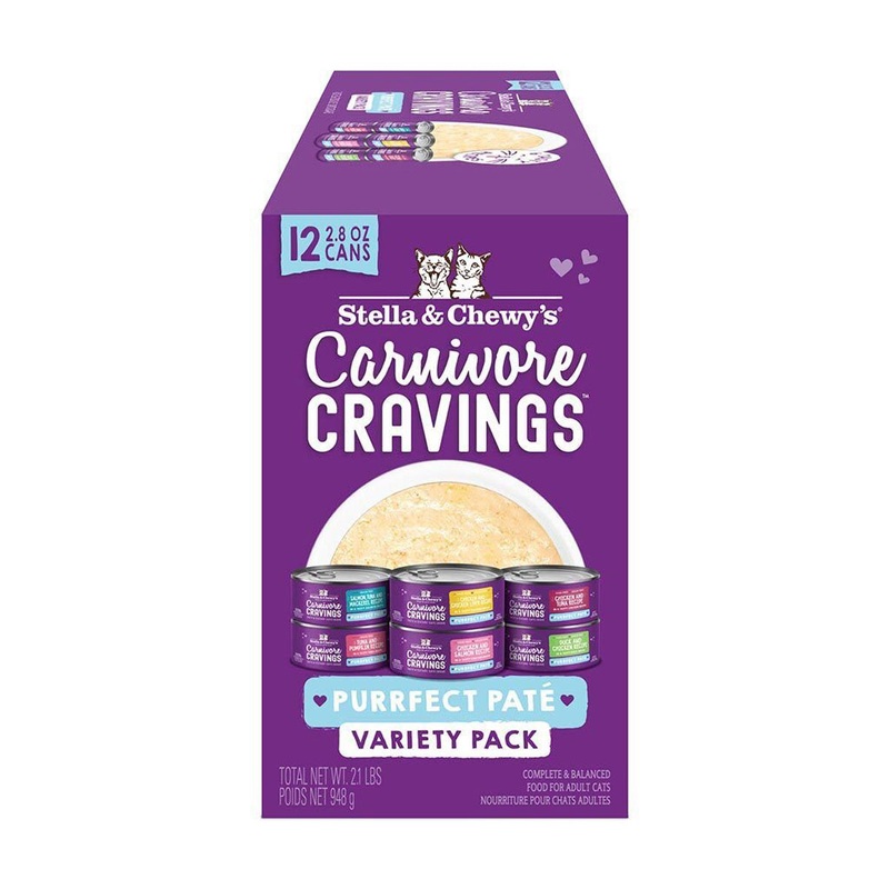Stella & Chewy's Carnivore Cravings Purrfect Pate Wet Cat Food - Variety Pack - 12 2.8oz Cans