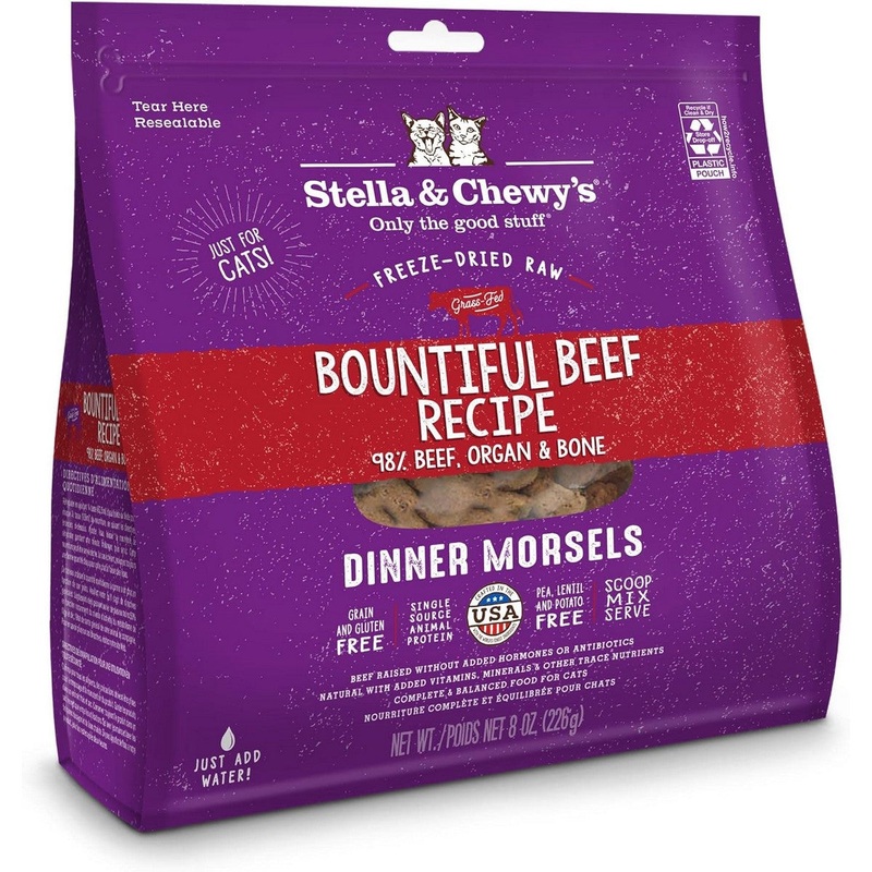Stella & Chewy's Dinner Morsels Freeze-Dried Raw Cat Food - Bountiful Beef - 8oz Bag