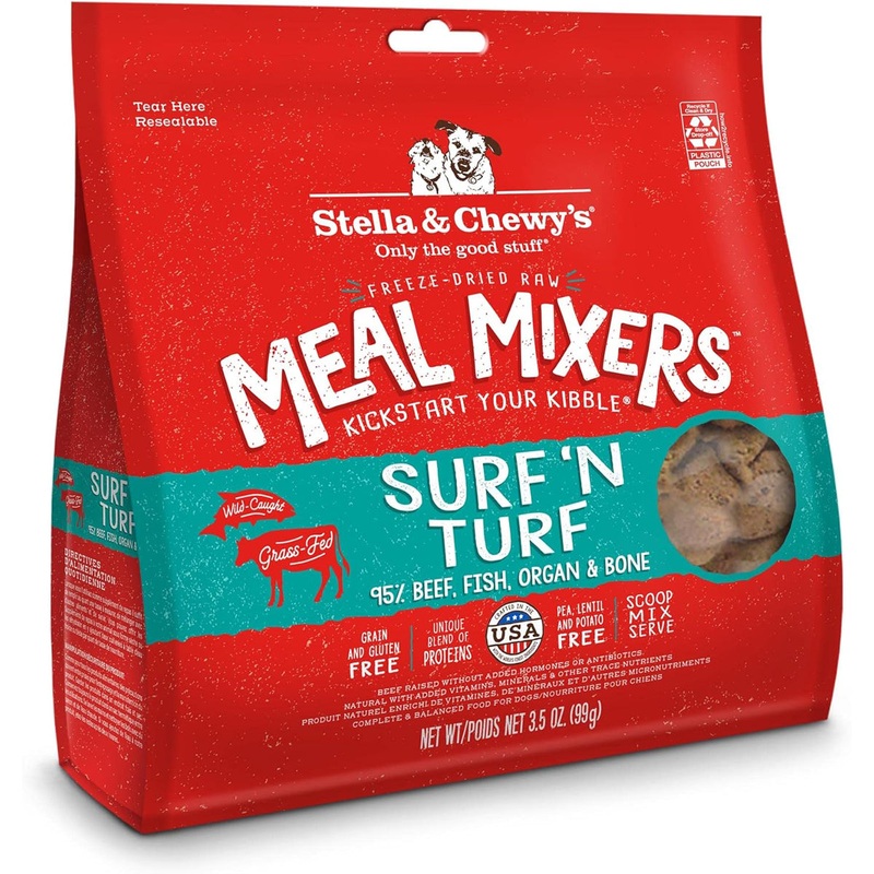Stella & Chewy's Freeze-Dried Raw Meal Mixers Surf n Turf Dog Food 18oz