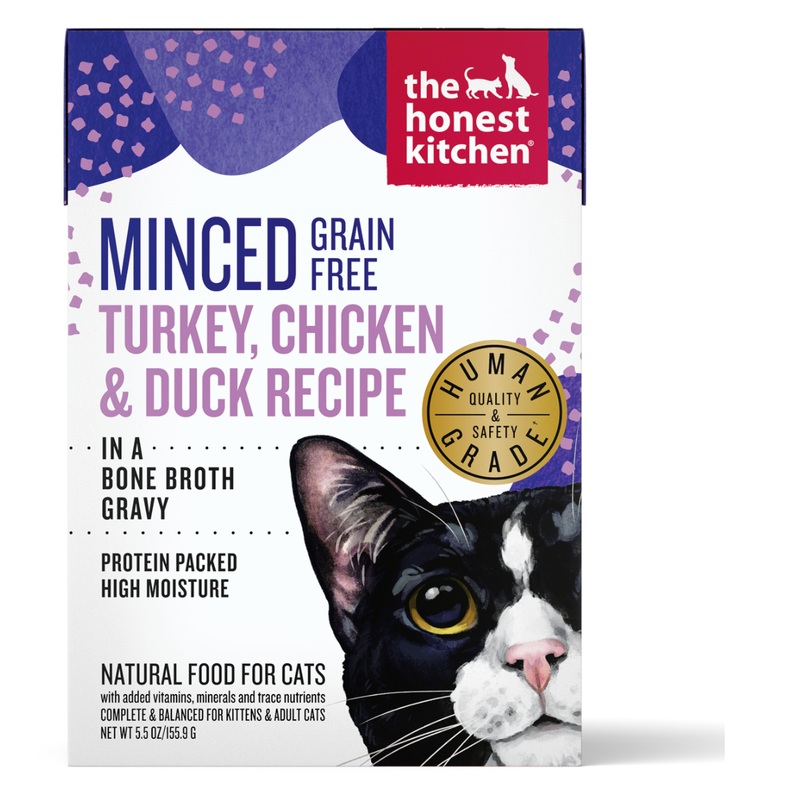 The Honest Kitchen Grain Free Wet Cat Food - Minced Turkey, Chicken, & Duck -  5.5oz