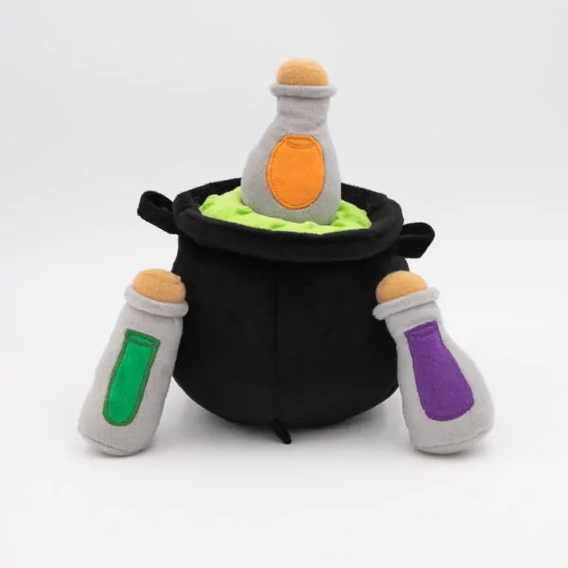 Zippy Paws Halloween Burrow Interactive Dog Toy - 3 Squeaker Toys in a Cauldron