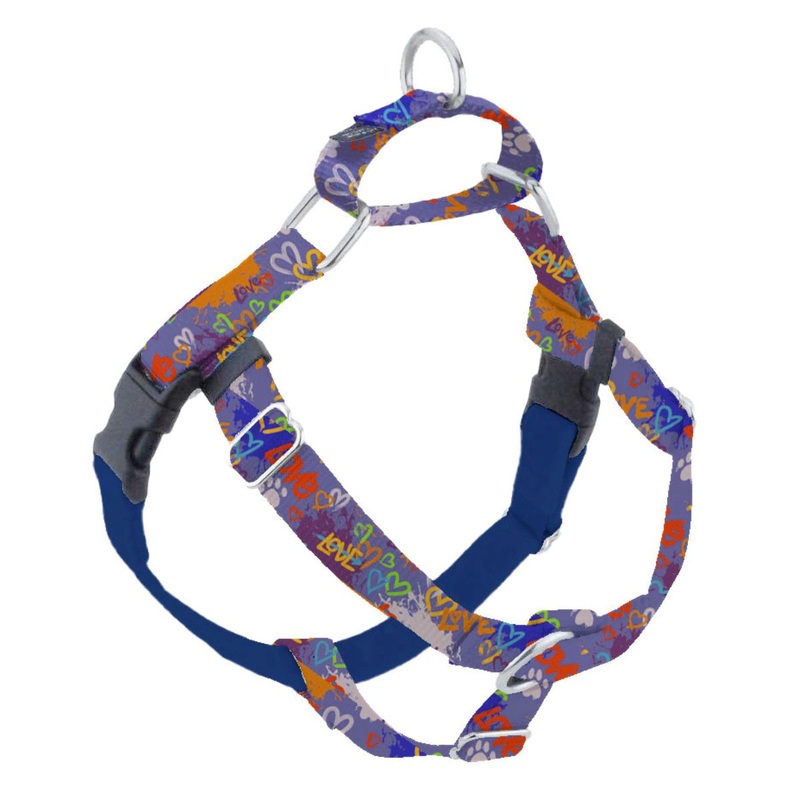 2 Hounds Design Freedom No-Pull Dog Harness - Small 5/8" 20-24" - Graffiti Blue