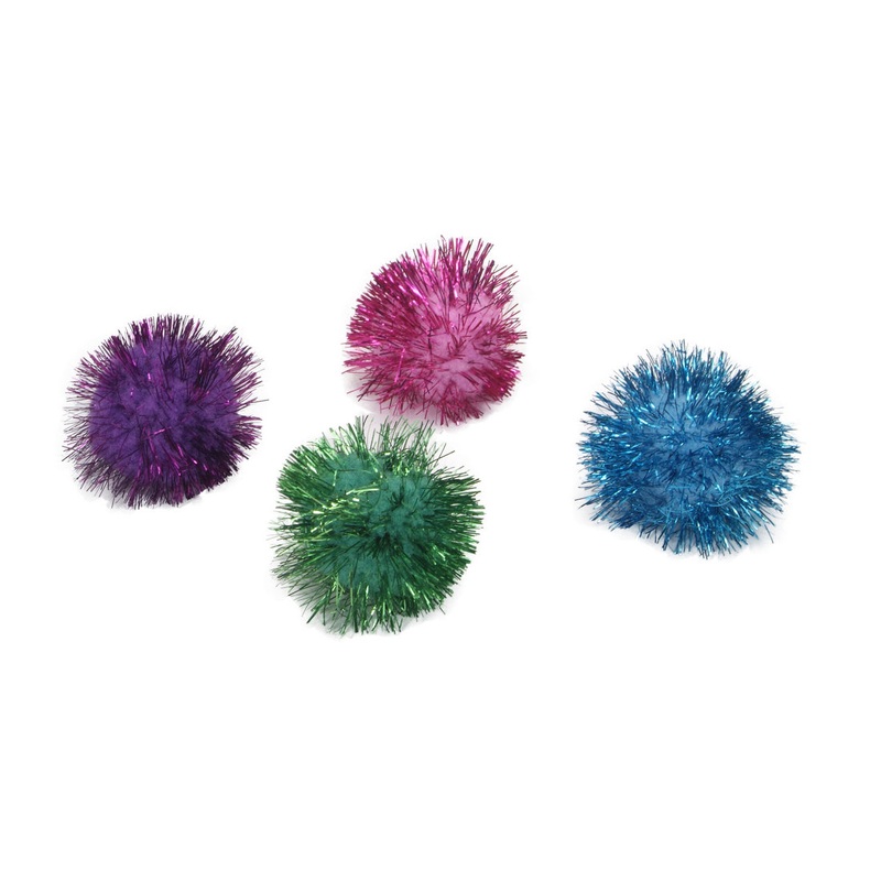 Rascals Glitter Pom Poms 4 Pack 1.25"