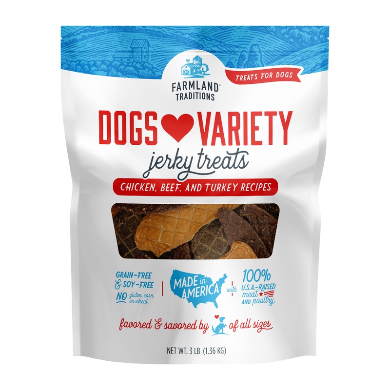 Farmland Traditions Dogs Love Jerky Dog Treats - Variety Pack - 32oz Bag