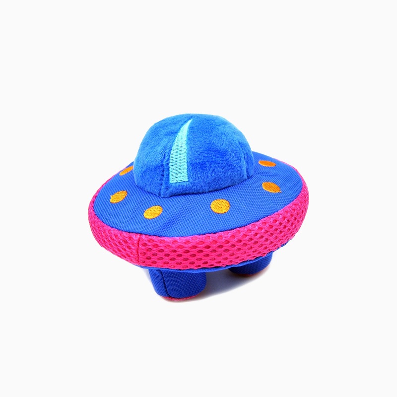 HugSmart Fuzzy Friends Dog Toy Space UFO