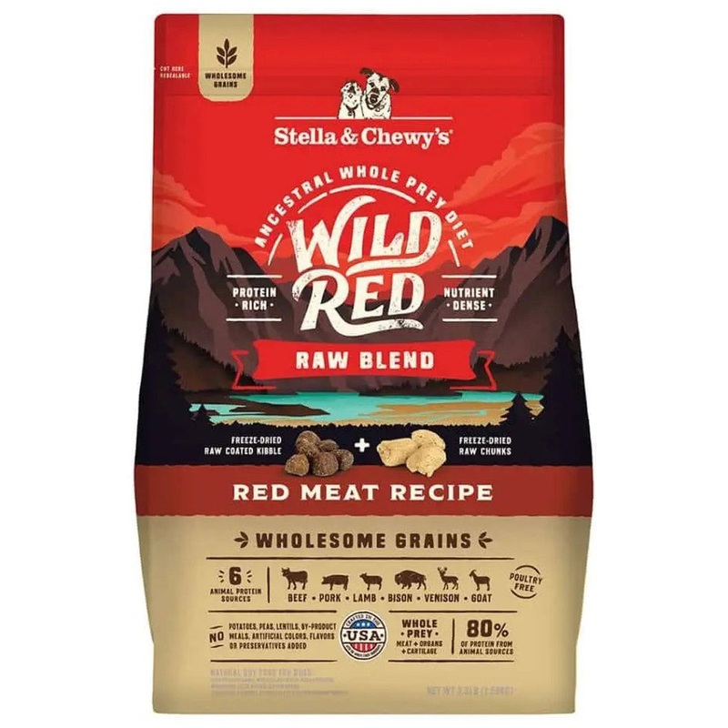 Stella & Chewy's Wild Red Raw Blend Wholesome Grains Red Meat Dog Food 3.5lb