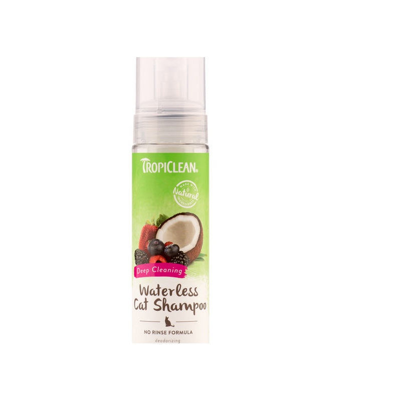 Tropiclean Waterless Berry & Coconut Deep Cleaning Shampoo for Cats