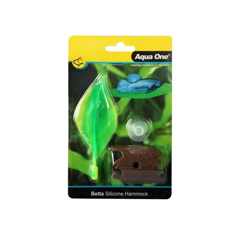 Aqua One Silicone Betta Leaf Hammock With Bark 4.5 x 12cm