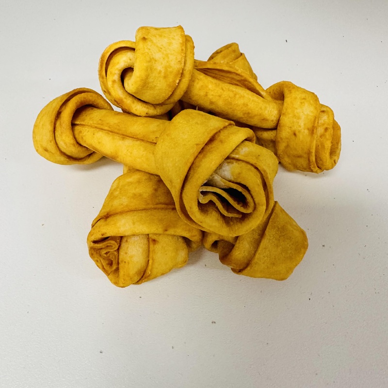 Kirby Pet Treats Rawhide Small Knotted Bone Chicken