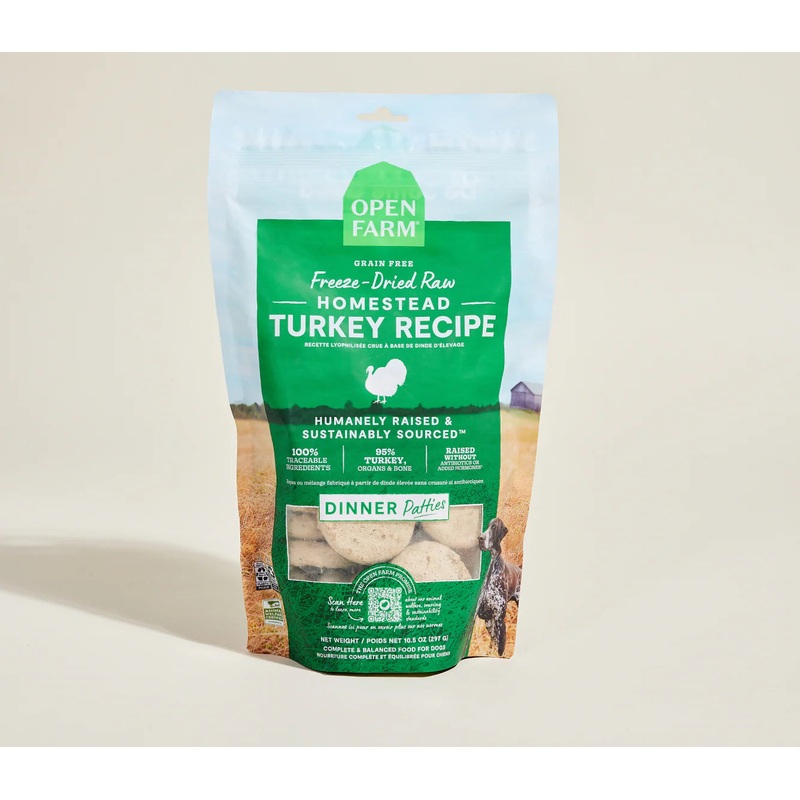 Open Farm Freeze Dried Raw Patties Dog Food - Turkey - 17.5oz Pouch