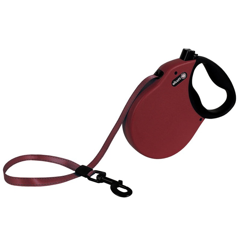 Alcott Expedition Retractable Dog Leash - Small/Medium - Red