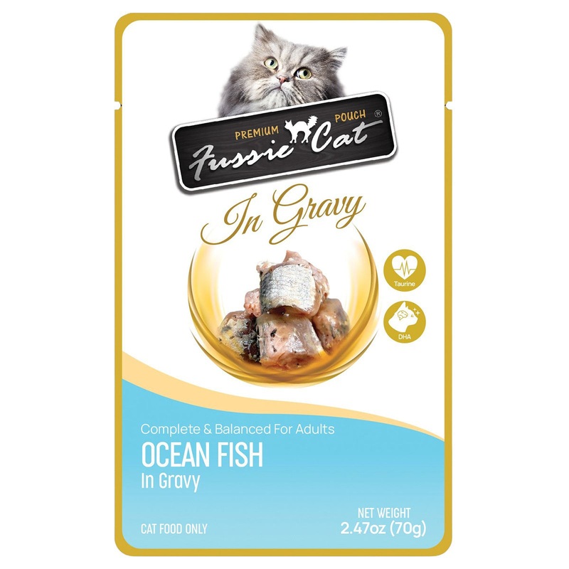 Fussie Cat Premium Pouch Wet Cat Food - Ocean Fish in Gravy - 2.47oz Pouch