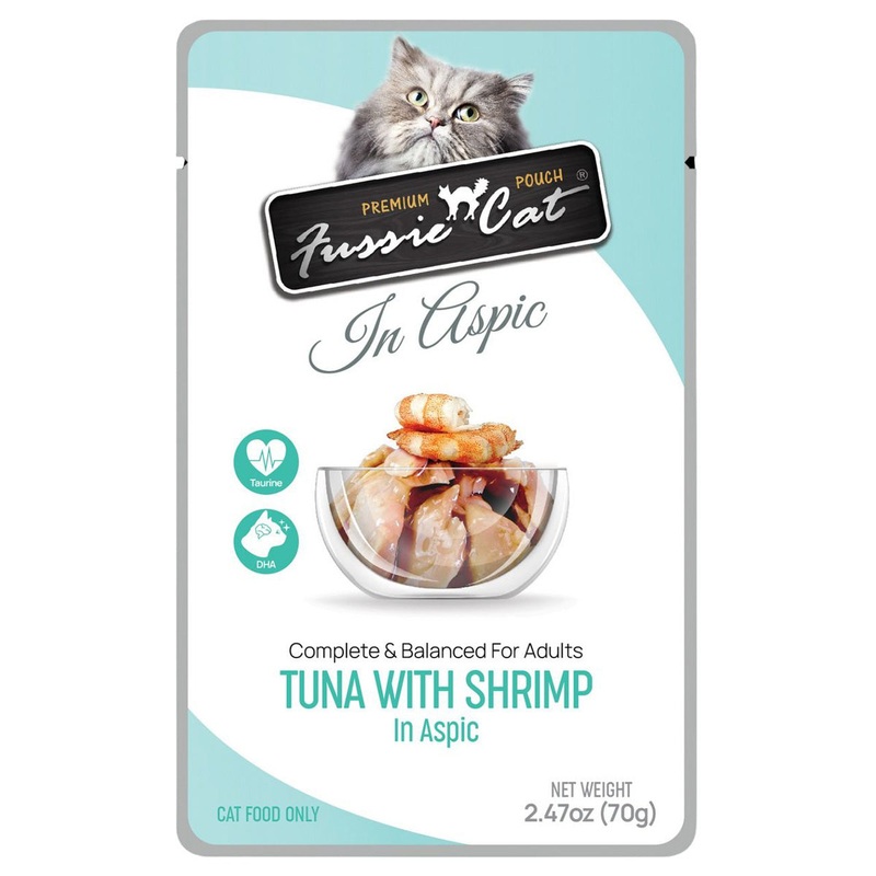 Fussie Cat Premium Pouch Wet Cat Food - Tuna with Shrimp in Aspic Pouch - 2.47oz Pouch