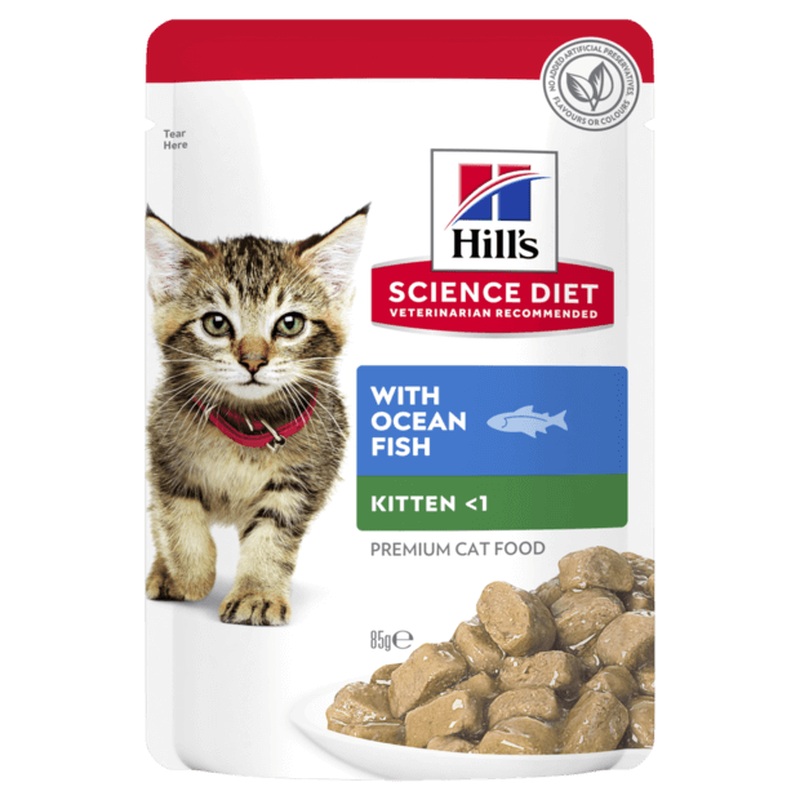 Hills Science Diet Kitten Ocean Fish Cat Food Pouch 85g