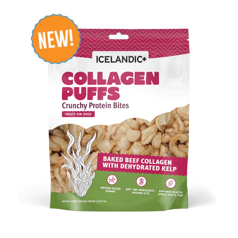 Icelandic+ Beef Collagen Puffs with Kelp Treats for Dogs 2.5oz
