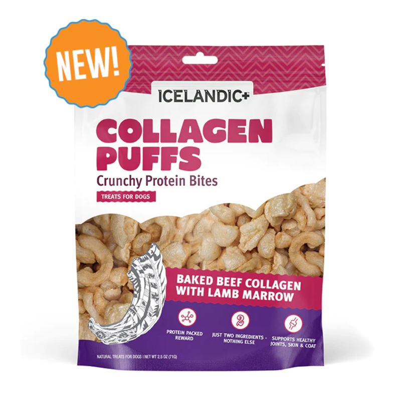 Icelandic+ Beef Collagen Puffs with Lamb Marrow Treats for Dogs 2.5oz