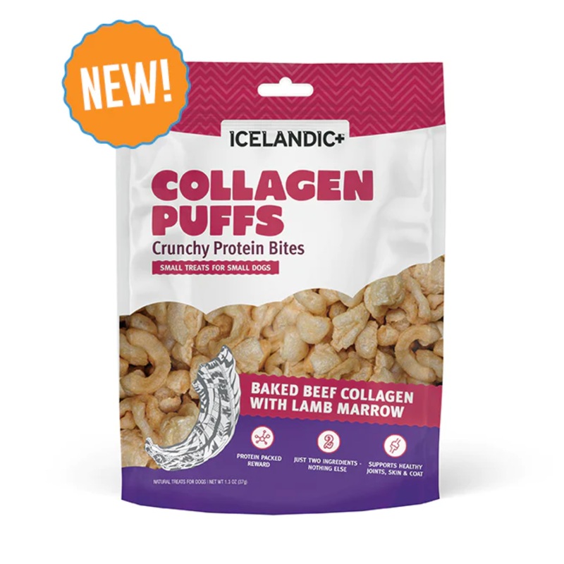 Icelandic+ Beef Collagen Puffs with Lamb Marrow Treats for Small Dogs 1.3oz