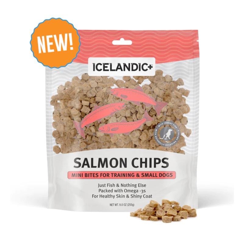 Icelandic+ Salmon Mini Fish Chips Dog Treats 9oz