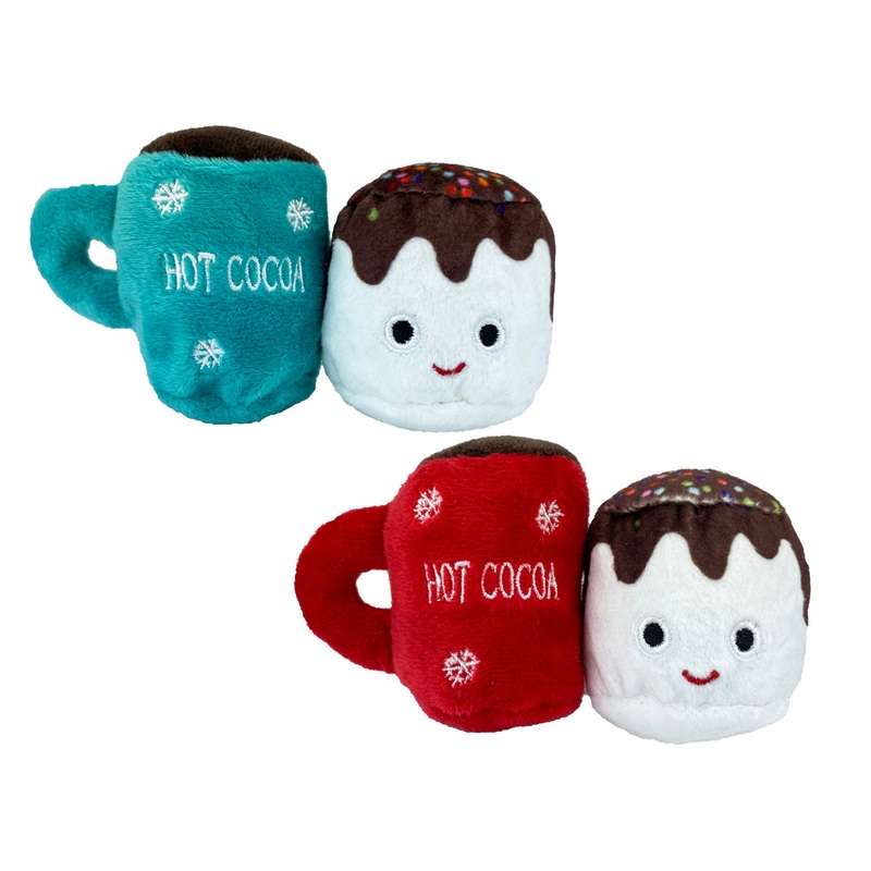Multipet Hot Cocoa with Marshmallow Cat Toys 2Pk