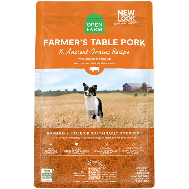 Open Farm Ancient Grains Dry Dog Food - Farmer's Table Pork & Ancient Grains - 22lb Bag