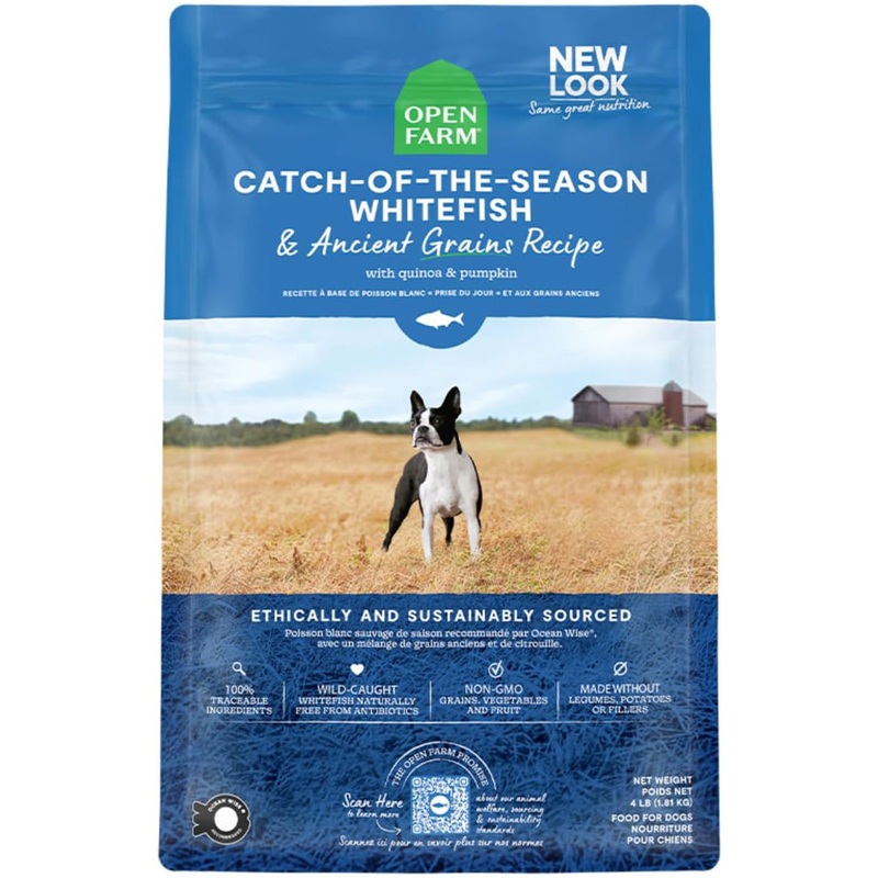 Open Farm Ancient Grains Dry Dog Food - Whitefish & Ancient Grains - 4lb Bag