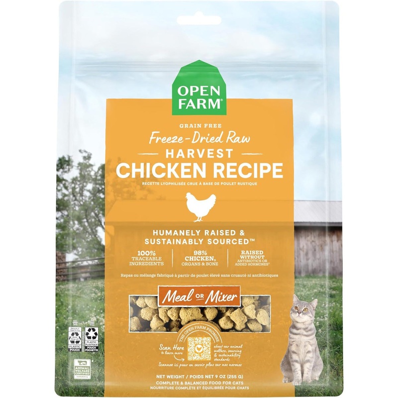 Open Farm Harvest Chicken Freeze Dried Raw Cat Food 3.5oz