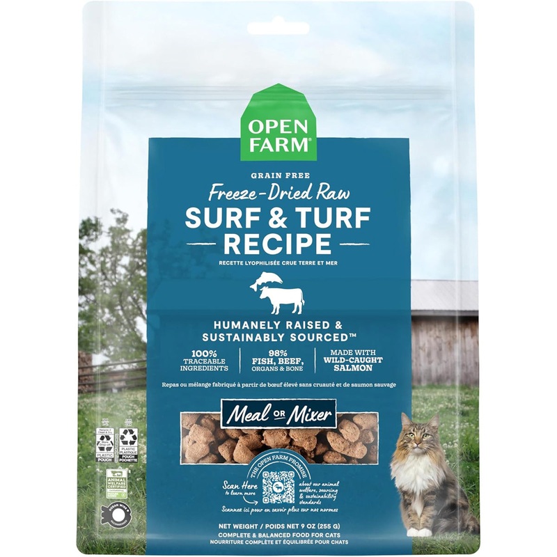 Open Farm Surf & Turf Freeze Dried Raw Cat Food 9oz