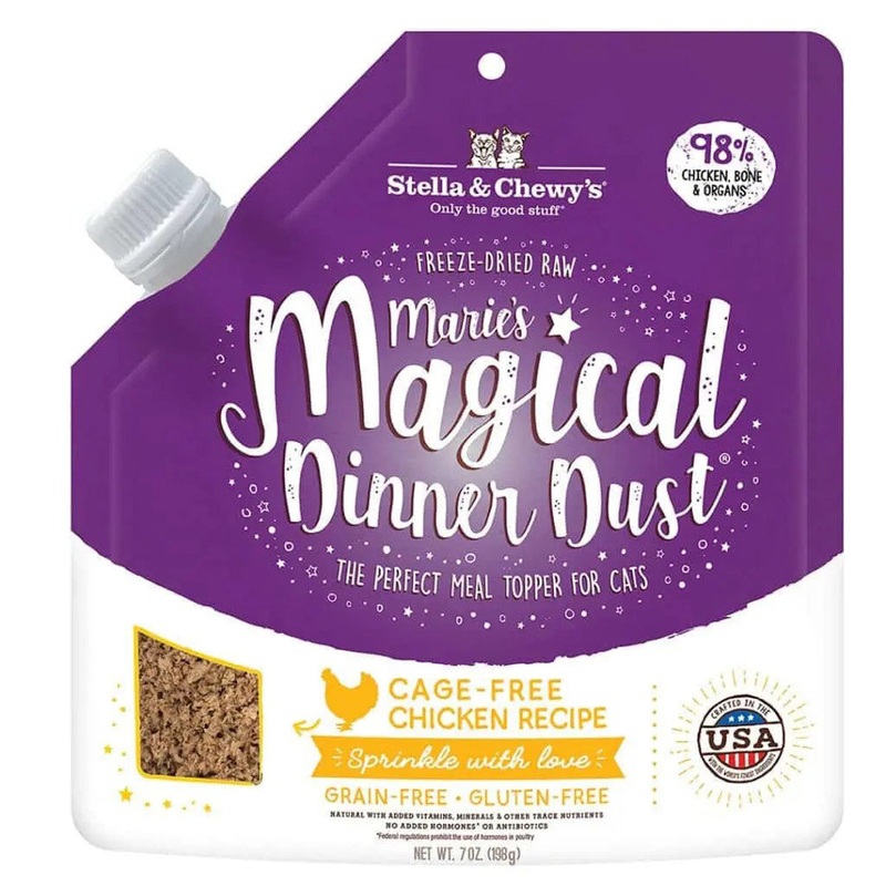 Stella & Chewy's Marie's Magical Dinner Dust Cat Meal Topper - Cage-Free Chicken Cat - 7oz Pouch