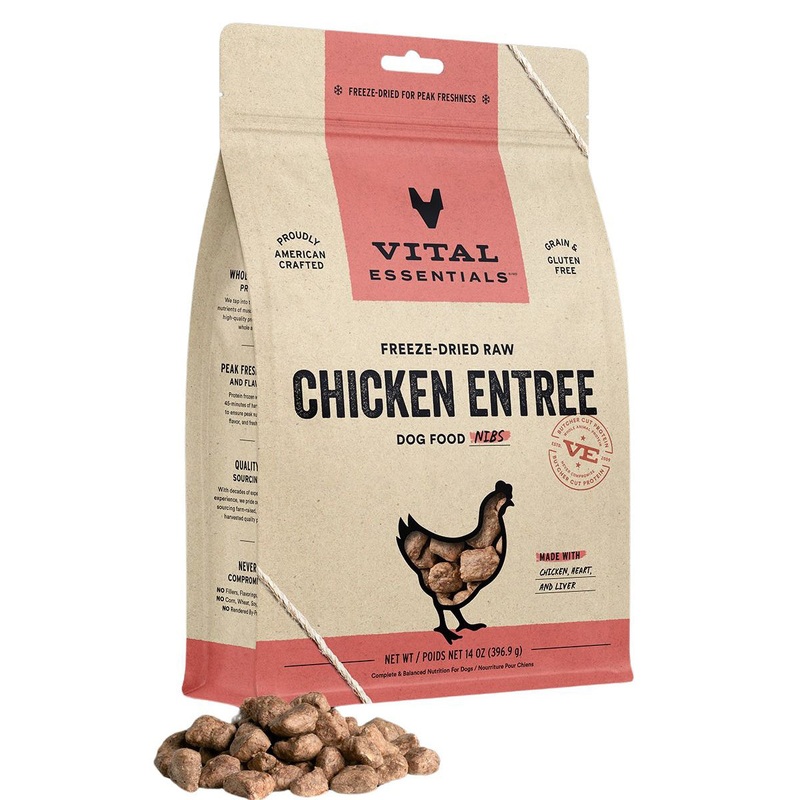 Vital Essentials Freeze Dried Chicken Nibs Dog Food 14oz