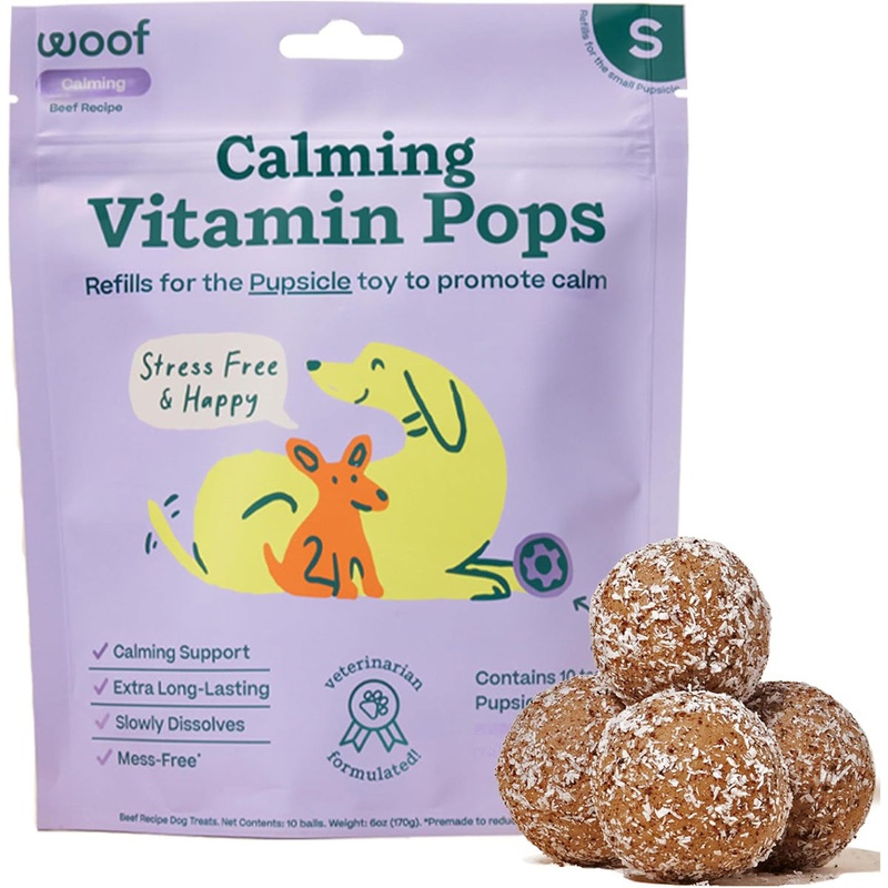 Woof Calming Vitamin Pops Beef Small Dog Treats 6oz