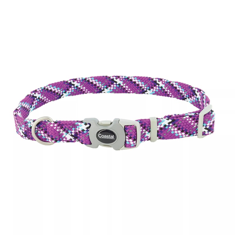 Coastal Pro Active Adjustable Woven Reflective Dog Collar L Woven Violet