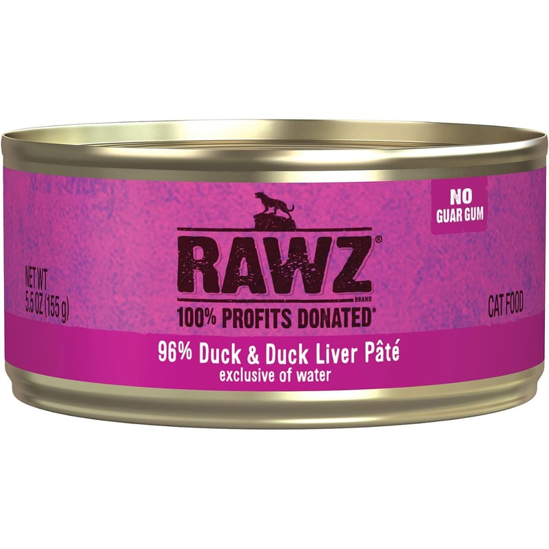 Rawz 96% Duck & Duck Liver Pate Wet Cat Food 5.5oz
