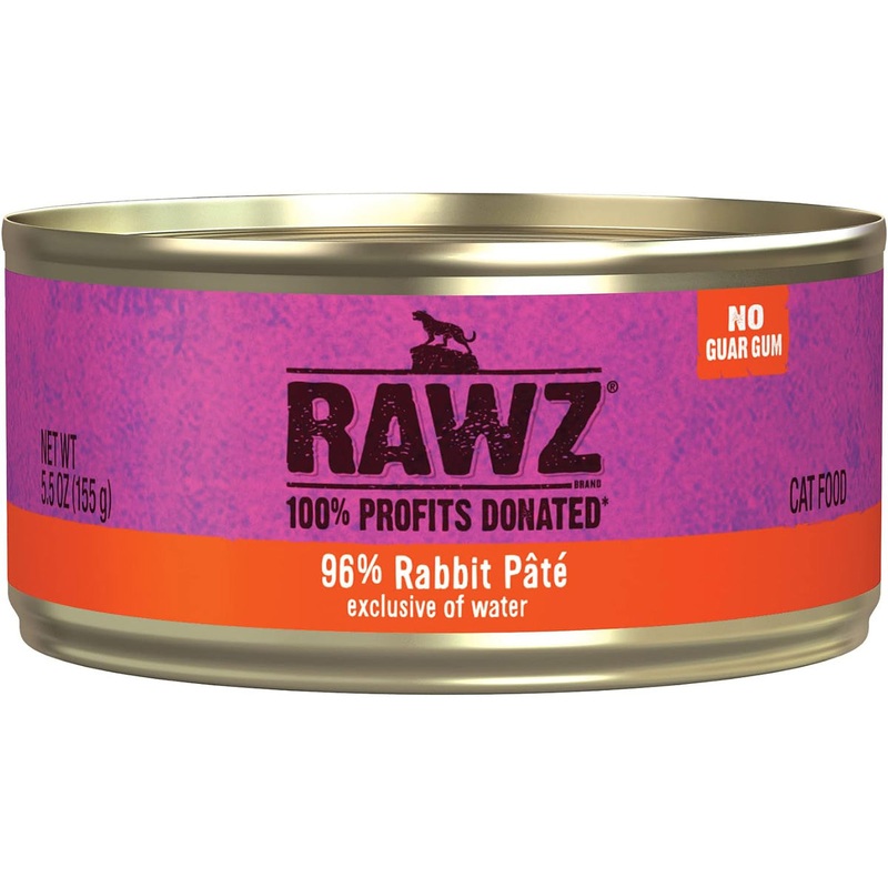 Rawz 96% Rabbit Pate Wet Cat Food 5.5oz